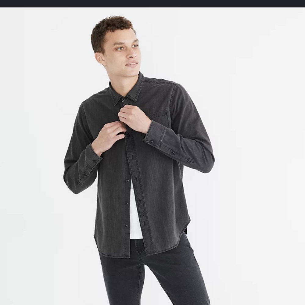Madewell black denim chambray shirt